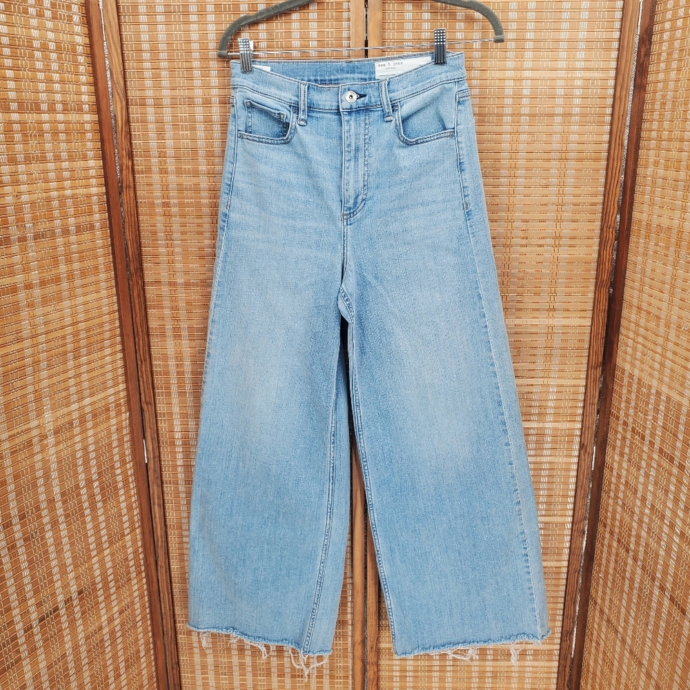 ♤ rag & bone Serena High-Rise Wide Leg Jeans in Light Wash Size 26